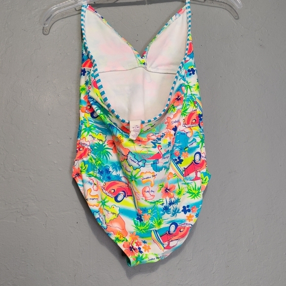 OP  One Piece Tropical Swim Suit Large (10-12) - Picture 4 of 5